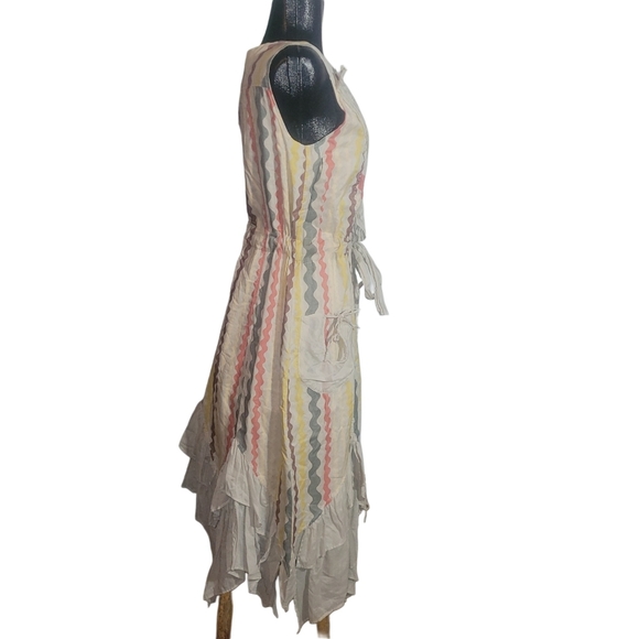 Animale sleeveless faux wrap front asymmetrical hemline dress Sz.4 - Picture 6 of 10